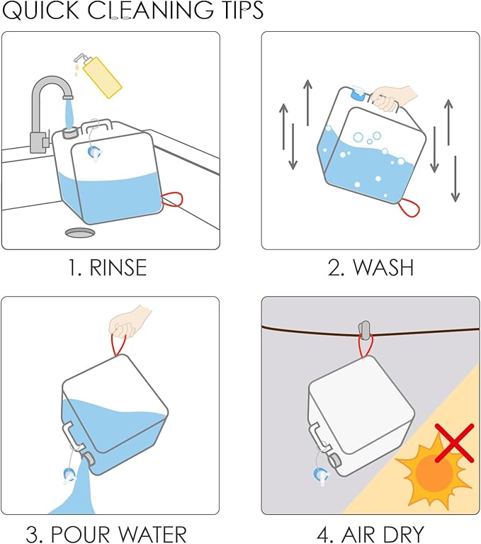 Collapsible Water Container with Spigot, 2×5.3 Gallon BPA Free Camping Water Storage Jug Carrier for Outdoors Hiking Backpack RV&Emergency, Survival Water Canteen-Portable Foldable Transparent