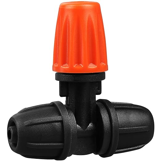 Upgraded Three-Way Atomizing Nozzle for 1/4 Inch Irrigation Tubing, 24 Pcs Adjustable Micro Spray Irrigation Emitters with Integrated 1/4 Inch Tee Fittings for Misting Watering System