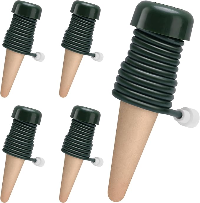 BYDOLL Plant Self-Watering Stakes Automatic Plant Dripper Watering Spikes for Indoor Outdoor Bonsai,Insert Devices for Vacation Garden use,Drip Irrigation System 5 Pack