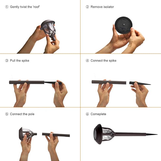 10 Pack Solar Lights Outdoor Decorative Garden Yard Lights for Pathway Walkway Sidewalk Driveway. (Brown, Warm White)