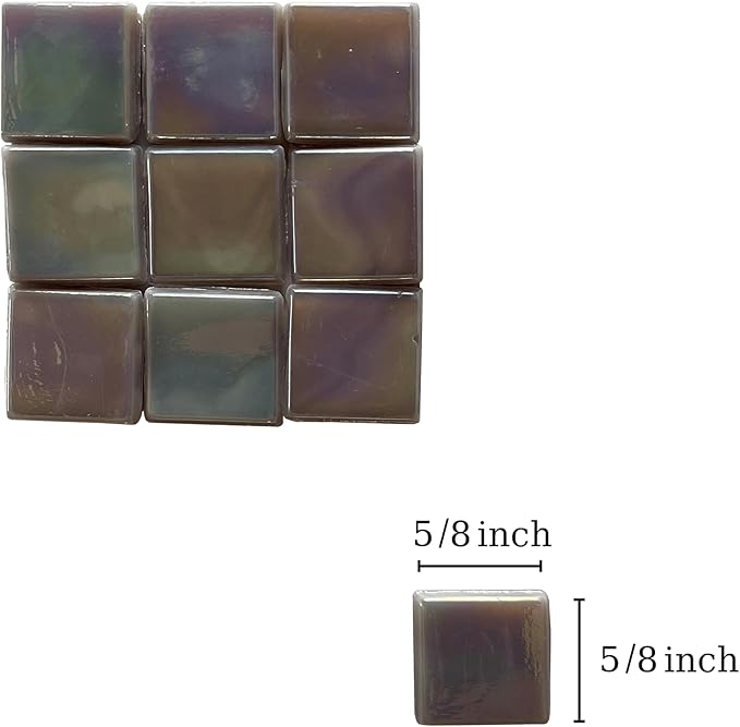SMEIINIK 1.1lb Bulk Single Iridescent Color Mosaic Tiles for Crafts, Glass Mosaic Pieces for Mosaic Puzzles, Stained Glass Tiles for Mosaic DIY, Mosaic Making Supplies(WJ41-6)