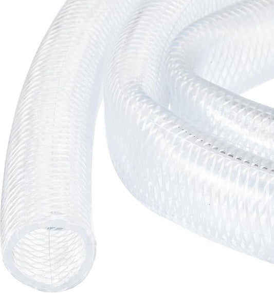 1" x 1 1/4" Braided Clear Plastic PVC Tubing 10ft High Pressure Flexible Reinforced Vinyl Tube, [for Garden Irrigation, Water Hose, Fish Tank, Water Transfer] - 25.4x31.8mm