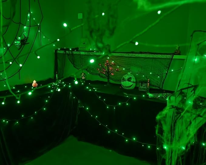 300 LED Halloween Lights, 118FT Waterproof Halloween String Lights, Green Halloween Lights Outdoor with 8 Lighting Modes for Halloween Outdoor Party Yard Garden Decoration(118 Ft | Green, 118 Ft)