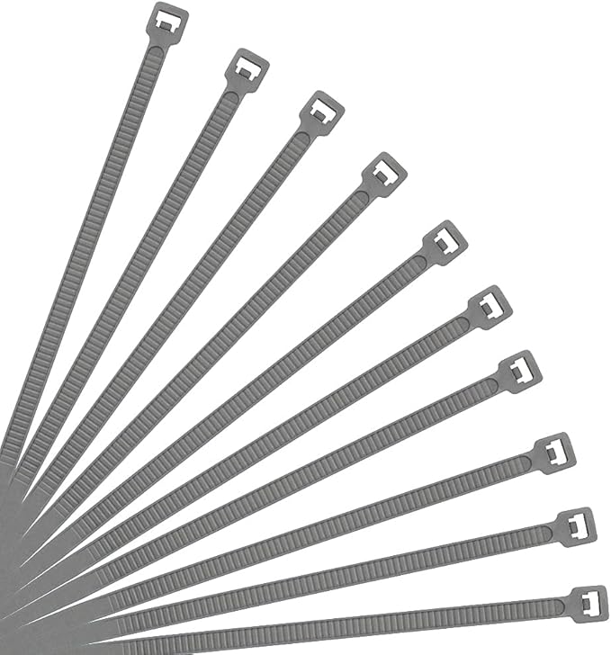 XINGO Nylon Cable Zip Ties Self Locking Plastic Wire Ties with 40 Lbs Tensile Strength for Indoor and Outdoor 12 Inch 500 Pack Silver Grey