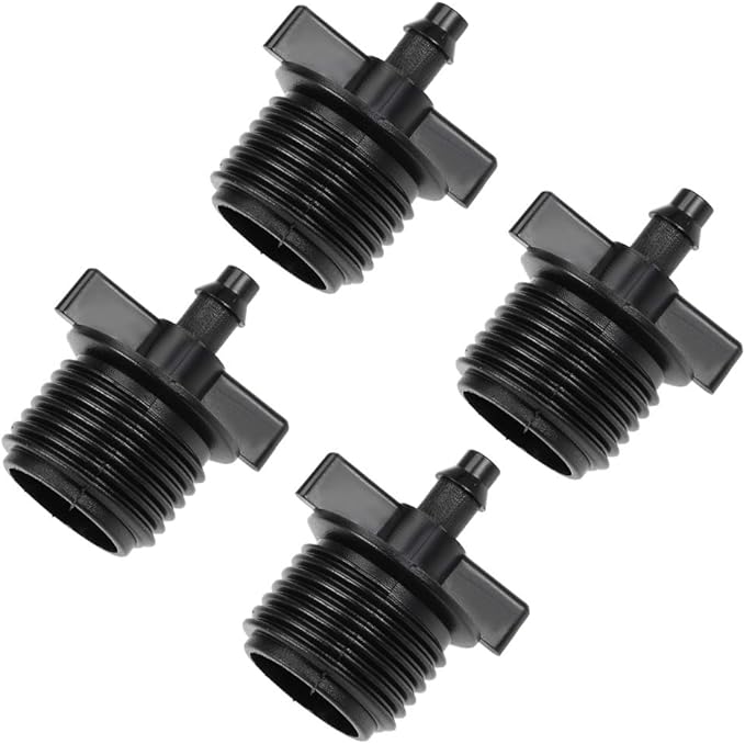 uxcell Barb Drip Pipe Connector 1/2 BSPF Male Thread 4/7mm Hose Fitting for Garden Agricultural Irrigation System, Plastic 20pcs