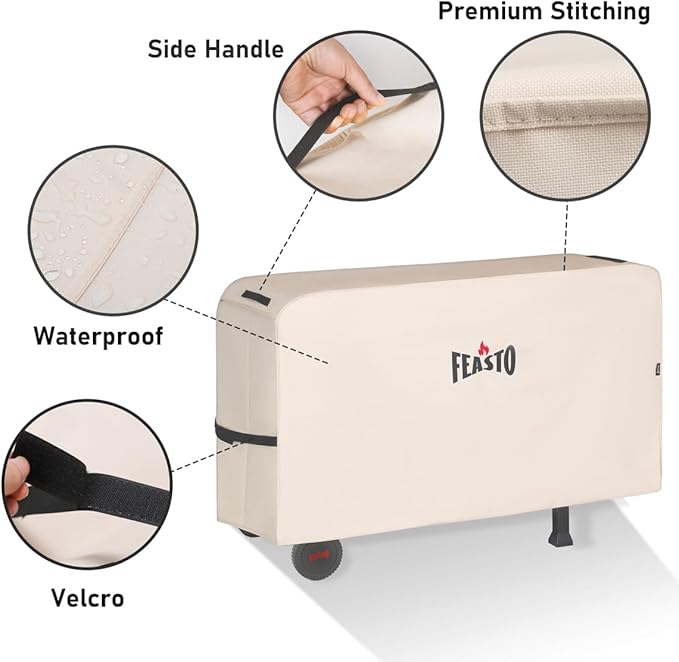 Three-Shelf Movable Food Prep and Work Cart Table, Home and Outdoor Multifunctional Stainless Steel Table Top Worktable on Two Wheels, L39.5''x W25.6''x H33'', Cover Included