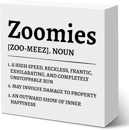 Gifts for Dog Lovers Wooden Box Sign, Pet Definition Home Decor, Dog Themed Birthday Party Decorations Wood Block Signs Decoration for Home Desk Table Shelf