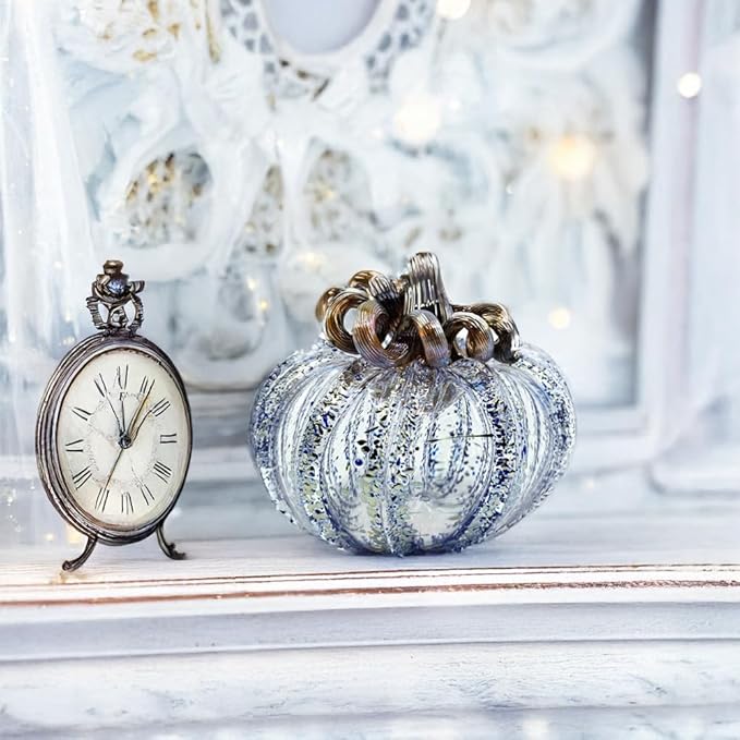 Luke Adams Glass Handmade Glass Pumpkins Handmade Table Top Home Decor (Squat, Happily Ever After)