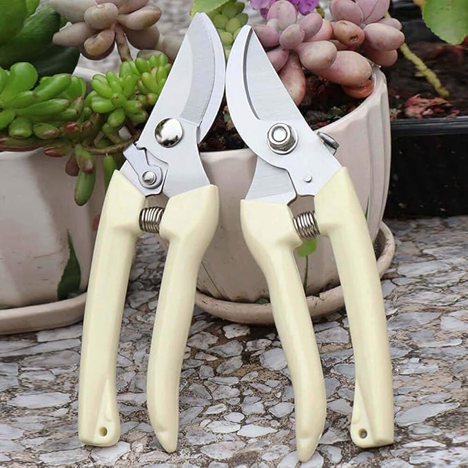 BUGUI Bypass Garden Pruning Shears - 2 Pack, Ultra Lightweight Hand Pruners Make Cut Smooth & Clean, Professional Gardening Scissors for Cutting Live Flowers, Plants, Light Branches