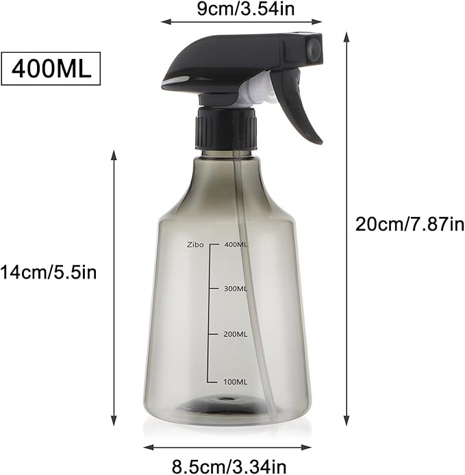 driew Plant Mister Spray Bottle, 13.6oz 400ML Plant Mister Water Spray Bottle with Scale for Plants Misting Bottle Water Fine Mist,Grey