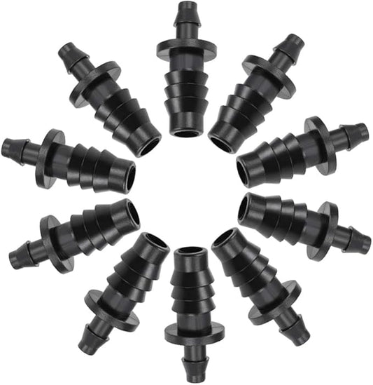 uxcell Barb Drip Pipe End Closure Cap 4mm and 8mm Inner Diameter Hose Plug Connector for Garden Agricultural Irrigation System, Plastic 10pcs