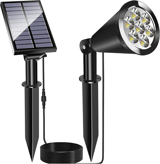 MEIHONG Solar Spot Light Outdoor, Waterproof LED Landscape Lights Dusk to Dawn, 2-in-1 Solar Spotlight Solar Powered Accent Lights for Garden Porch Walkway Patio (1 Pack)