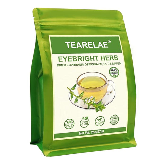TEARELAE - Eyebright Herb - Pure Natural Eufrasia - Dried Euphrasia Officinalis Herbal Tea - Cut & Sifted - Loose Leaf - Caffeine-Free - Rich in Antioxidants - 2oz/57g