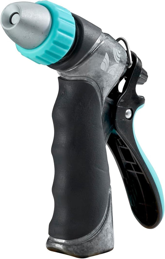 Heavy Duty Metal Adjustable Water Jet Hose Nozzle 500006 with Rear Trigger and Comfort Grip by New England Garden Tools for Cleaning, Watering Plants & Yards, Washing Cars & Pets