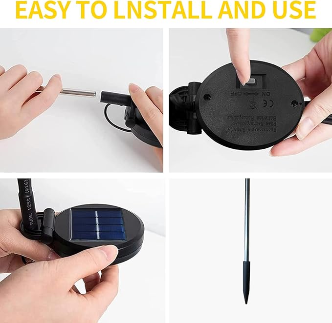 Aogist Solar Garden Lights Outdoor Waterproof,6 Packs 60 LED,Sway by Wind, Yard Patio Pathway Decoration, High Flexibility Iron Wire & Heavy Bulb Base,Multicolor