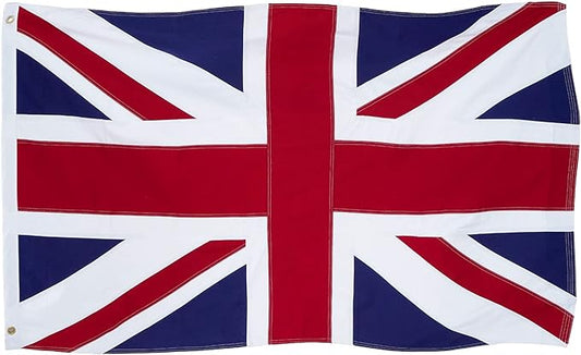 Homissor British Flag 5x8 Union Jack England Flags Embroidered Sewn Stripes Large United Kingdom UK Flag Heavy Duty Outdoor