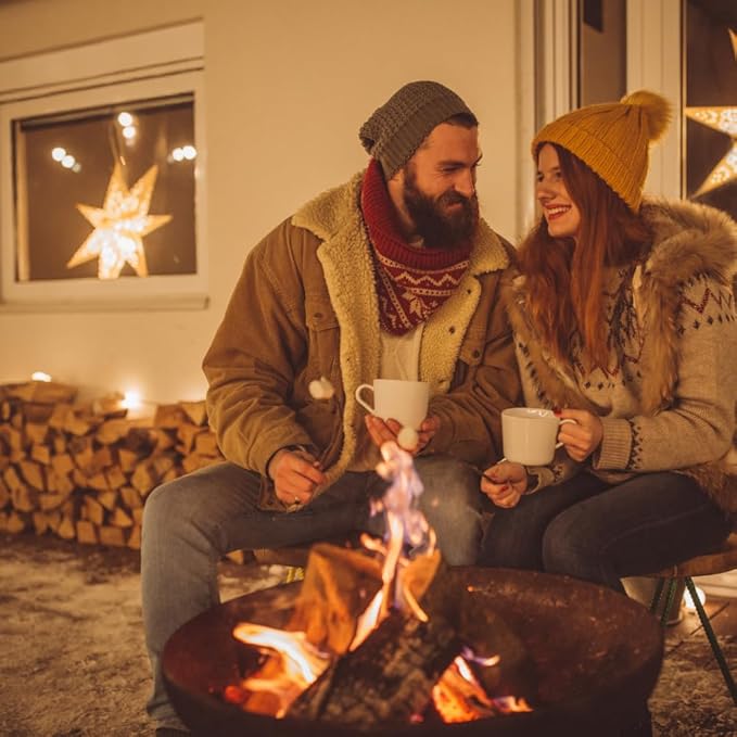 Iron Fire Pit Table with Lid, Extra Thick and Heavy Duty Fire Bowl, Deep Round Firepit for Outdoor Bonfire Gatherings, Wood Burning Firepits for Outside Patio, Modern Outdoor Fire Pits