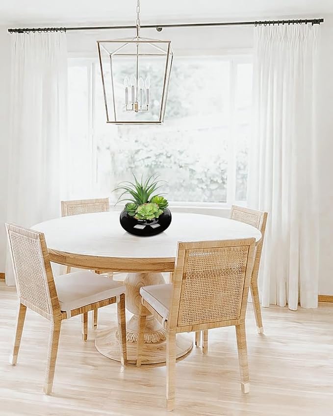 Large Artificial Succulents Plants Faux Succulents in Pots Fake Succulent Arrangement Potted Plants with Black Ceramic Pot for Office Desk Bathroom Shelf Living Room Indoor & Outdoor Home Decor