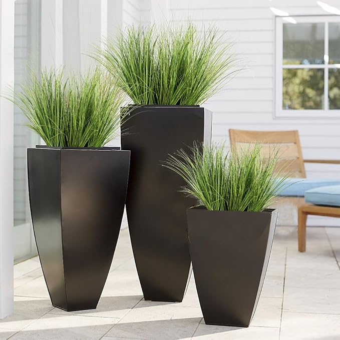 Melorca&Guilla Artificial Plants 6PCS 25.5“ Fake Tall Onion Grass,Faux Grass Plant,Artificial Greenery Shrubs Bushes for Garden Porch Window Box Shop Office Home Décor