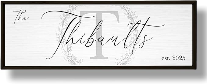 Last Name Signs for Home, Personalized Wall Decor, Monogram Gifts, Framed Wooden Family Name Sign for Home Decor, Custom Wood Signs, Established Signs