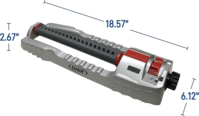 Orbit 56281 Oscillating Water Sprinkler for Lawn and Garden with Metal Base and Custom Pattern Dial (Waters up to 4,000 Square Feet)
