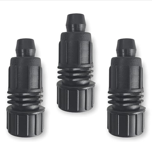 One Stop Outdoor USA Made 3-Pack 1/2 Inch Drip Irrigation Tubing to Faucet/Garden Hose Adapter - Reusable Connector Fittings for Most 17mm Rain Bird, Orbit, Dig, Toro 1/2 or 5/8 Tubing x 3/4" FHT