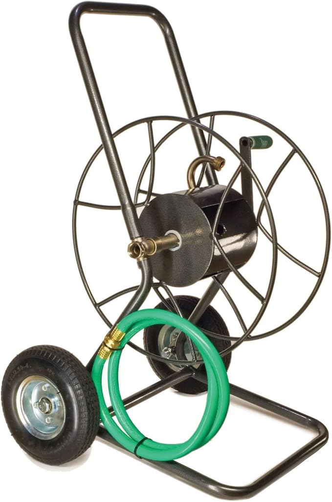 Yard Butler Hose Reel Cart with Wheels Heavy Duty 200 Foot Metal Hose Reel Suitable for Gardens, Lawns and Outdoor - IHT-2EZ
