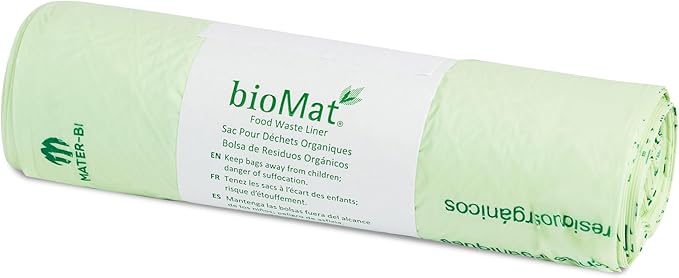 bioMat 35 Gallon Compostable Trash Bags, 10 Count, Biodegradable Trash Bags for Compost Bin, BPI ASTM D6400 and CMA Certified, Keep your Bin Clean
