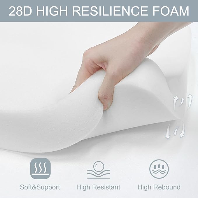 LVTXIII Patio Chair Cushions 22"x22"x3", Water-Repellent Outdoor Seat Cushions for Patio Furniture, Square Chair Pads with Ties for Home Garden Decoration, Set of 2, Breeze Leaves Beige