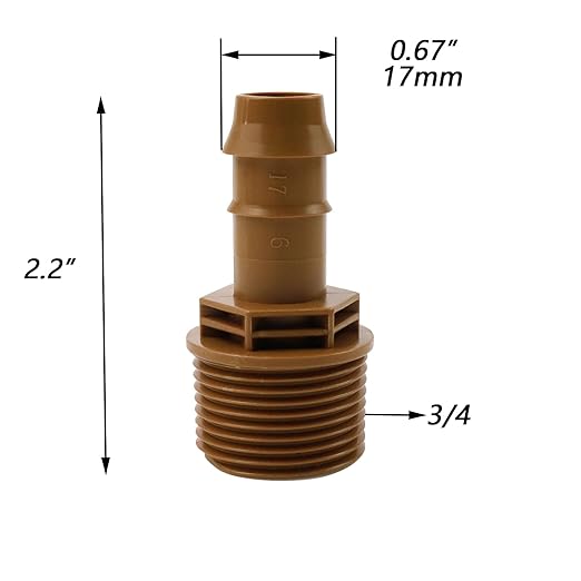 Dnyta 20pcs Drip Irrigation Barbed Adapter Coupling Fittings Threaded Drip Irrigation Male Adapter 3/4 PVC to 1/2 Drip Irrigation Adapter