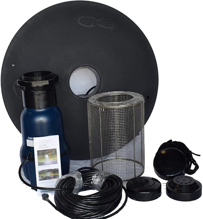 Custom Pro FT 14000 Floating Pond Fountain and Aerator | Complete Kit with 14,000 GPH Pump, 150 Foot Power Cord, 3 Spray Styles and More | 100% US-Based Customer Service and Warranty Support!