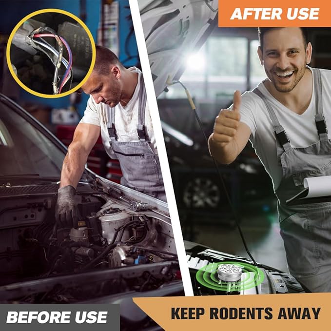Pest Repellent, Rodent Repellent for Car Engines, Mouse Repellents for Car, RV Mice Repellant, Keep Rodents Out of Car/House, Cars Mouse Repellent Under Hood-2P