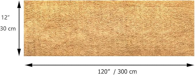 12x120 inch Natural Coco Liner Roll Coconut Coir Liner Sheets Coco Mat for Planter Window Box Flower Basket Garden Decoration Animal Pet Pad Liner