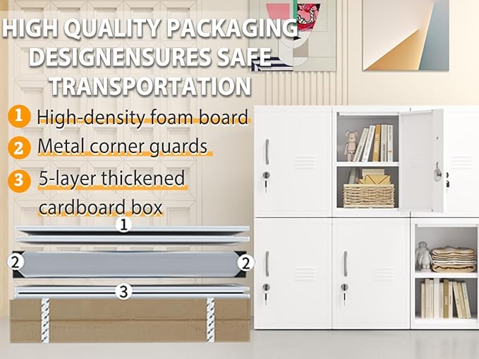 24.4" H Metal Locker Storage Cabinet with 1 Doors, Pantry with Shelves, Storage Cabinet with Adjustable Leveling Foot for Kitchen, Employees, Office, Kids Locker