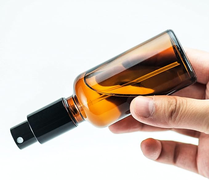 YIZHAO Amber Glass Spray Bottles 1oz, with Small Fine Mist Spray, Metal Cap, Refillable for Essential Oil,Travel,Cleaning,Perfume,Aromatherapy,Makeup – 6 Pcs