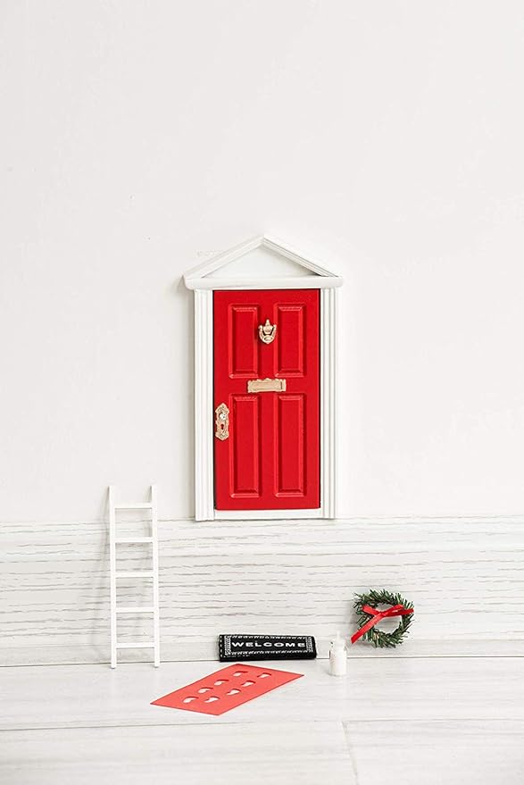 The Red Miniature Tiny Wooden Tooth Fairy Door/Fairy Doors and Accessories Fairy Tale idea Craft Activities for Present