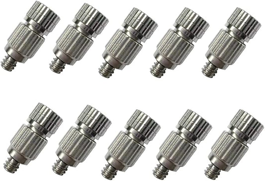 High Pressure All Stainless Steel Misting Nozzle W/filter for Outdoor Cooling Mist System, 0.3mm Orifice 10pcs