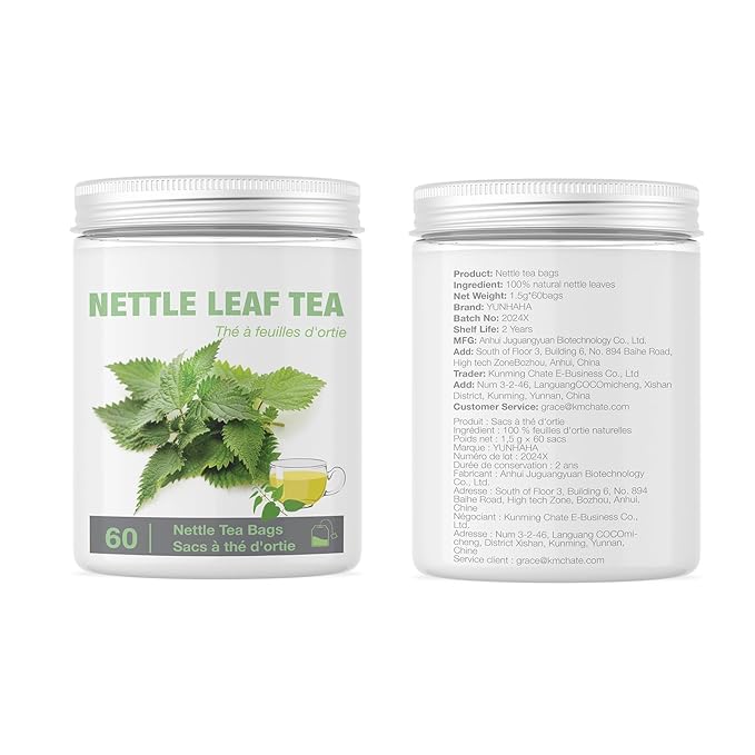 55 Nettle Leaf Tea Bags, 100% Natural & Pure Stinging Nettle Tea, Dried Nettle Herb Leaves, Caffeine Free