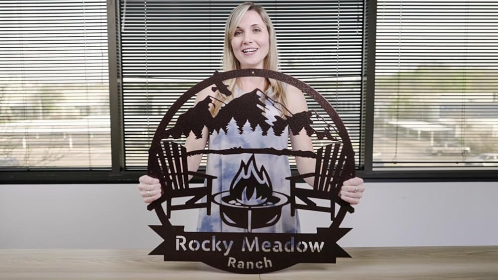 RealSteel Custom Metal Signs – Personalized Outdoor Wall Art, Wedding & Anniversary Name Plaque, Porch & Garden Decor, Campfire Monogram Yard Sign