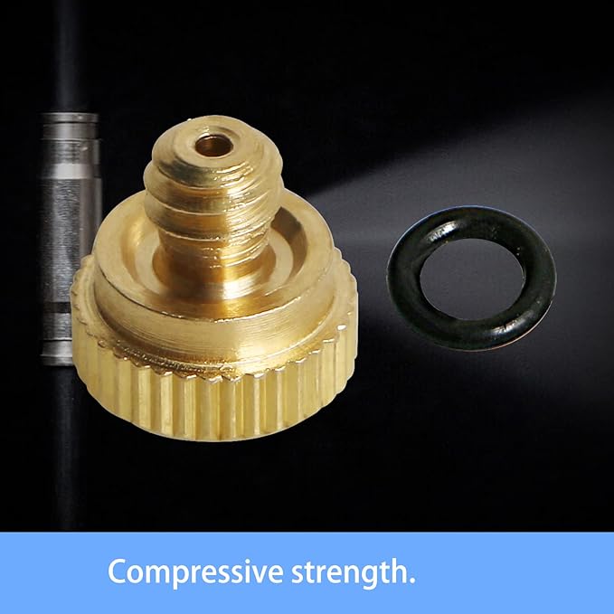 Aopin G 3/16 Brass Misting Nozzles 0.8mm / 0.03" Orifice Atomizing Mister Sprayer Nozzle Suitable For Outdoor Cooling,Garden Irrigation,Fountain, Crop Nutrient Injection, Greenhouse 8 Pcs