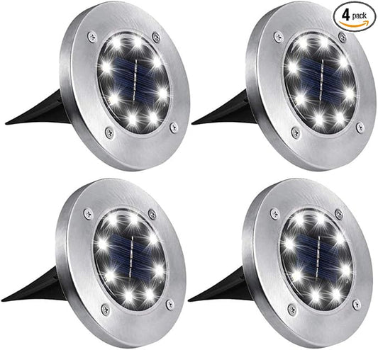 ZGWJ Solar Ground Lights,4 Pack Waterproof Solar Garden Lights, Upgraded Outdoor Garden Waterproof Bright in-Ground Lights, Landscape Lights for Pathway,Yard,Deck,Lawn,Patio,Walkway White