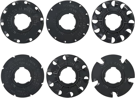 60009 Set 6 Standard Seed Plates Compatible with Earthway 1001-B Seeder,Works for: Sweet Corn, Radish, Leek, Asparagus, Spinach, Carrot, Lettuce, Turnip, Cabbage, Endive,Onion, Tomato, Bean