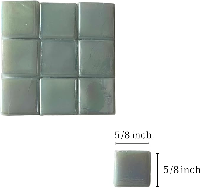 SMEIINIK 1.1lb Bulk Single Iridescent Color Mosaic Tiles for Crafts, Glass Mosaic Pieces for Mosaic Puzzles, Stained Glass Tiles for Mosaic DIY, Mosaic Making Supplies(WJ11-17)
