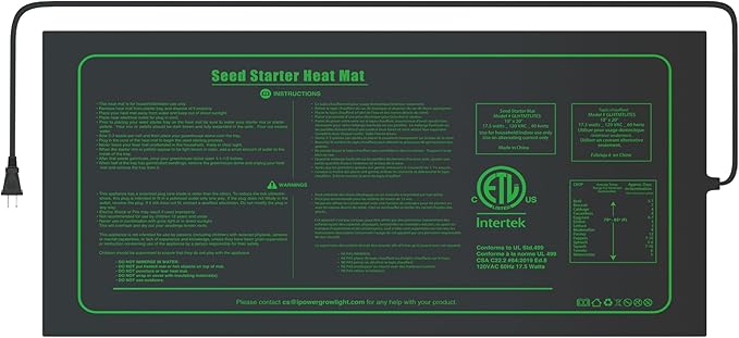 iPower Seedling Heat Mat Waterproof Durable Germination Station Warm Hydroponic Pad for Indoor Home Gardening Seed Starter