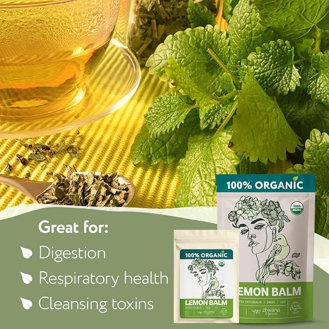 Super Value Pack 5 LB - Organic Lemon Balm Tea - Melissa Officinalis - Improve Sleep, Support Digestion, Lower Stress Levels