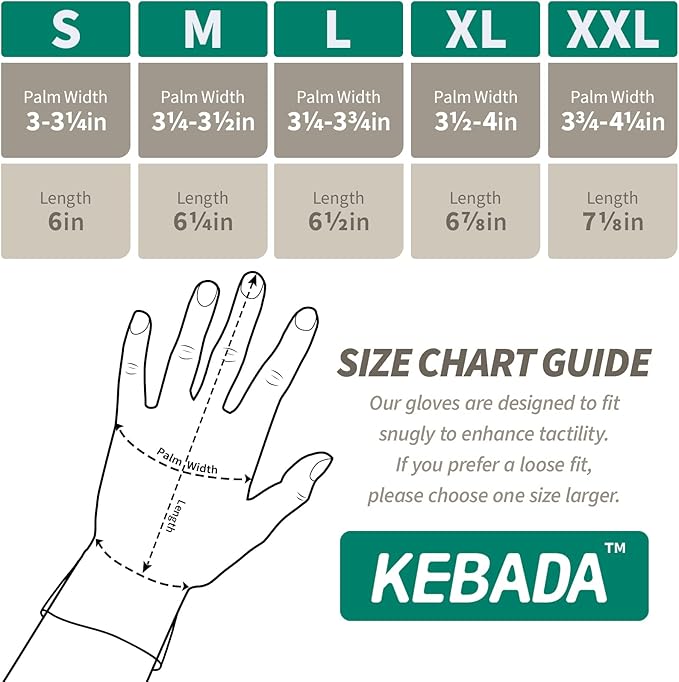 Kebada W2 Safety Work Gloves, Micro-Foam Nitrile Coated Gloves, Touchscreen,Ideal for Package Handling, Gardening, Construction, 1 Pair X-Small