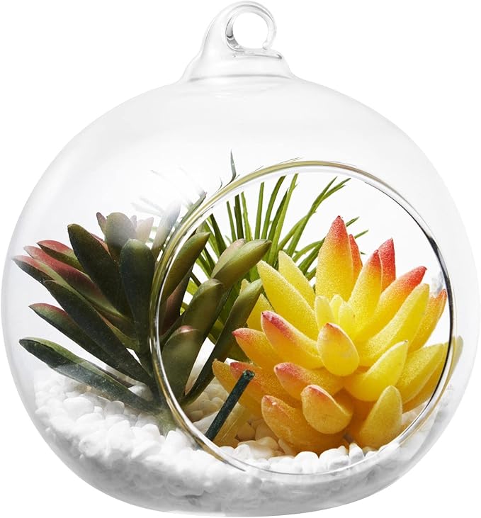 Hanging Glass Candle Holder, Globe Glass Tea Light Holder, Hanging Glass Vase, Flower Plants Terrarium, Glass Orbs Container, Micro Landscape DIY for Home, Office, Wedding (3.15" 12Pcs)
