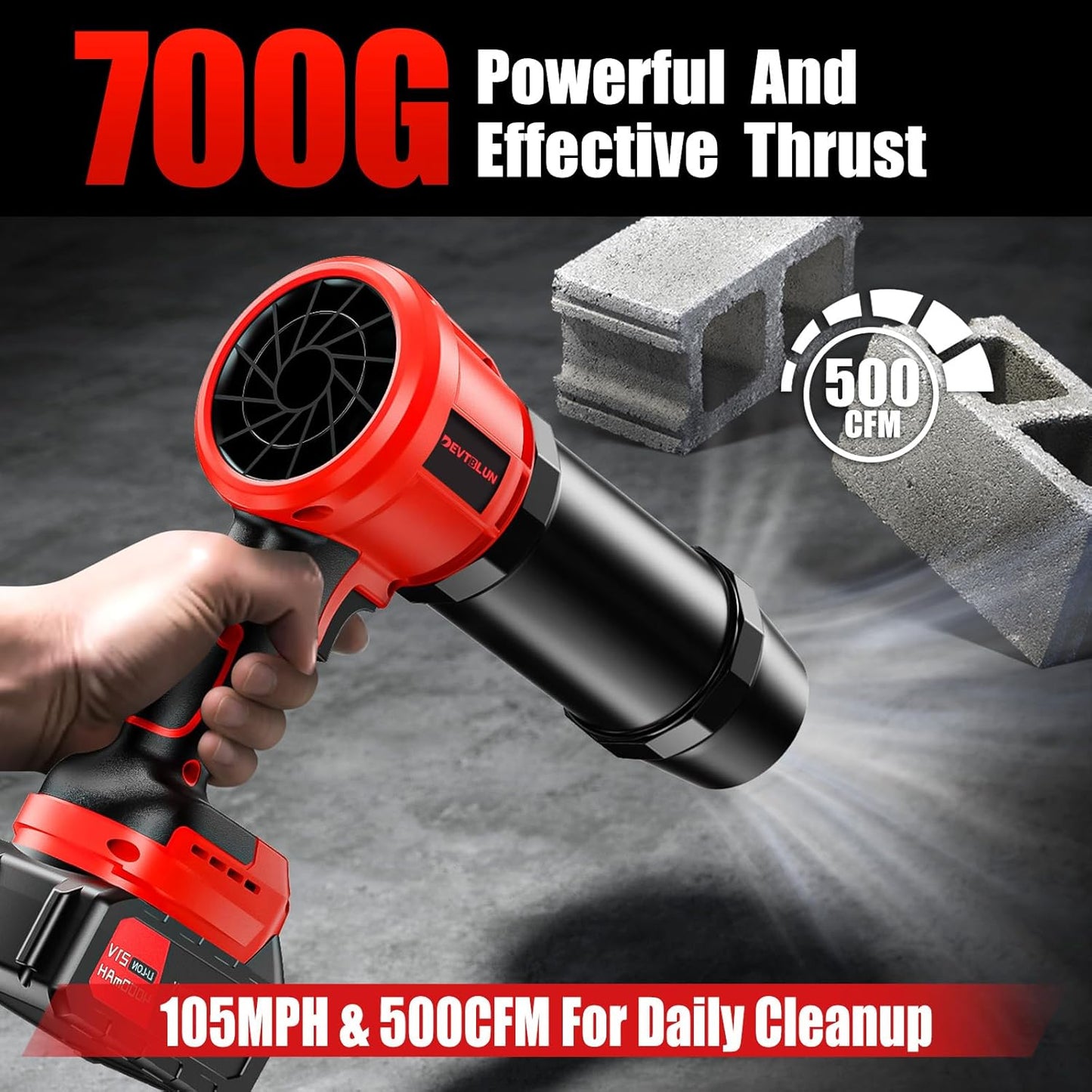 Leaf Blower Cordless with 2x4.0Ah Batteries,600000RPM Turbo Jet Blower, Electric Small Blower with Extended Nozzle,Lightweight Handheld Leaf Blower for Lawn Patio Care, Blowing Leaves, Snow,Dust