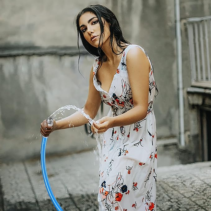 Fevone 3 ft Garden Hose, Hose Reel Leader Hose, Hybrid Polymer, Kink Resistance, Flexible, Durable, Leak Free, Aluminum Fittings, 3/4" GHT, 5/8" ID, 600 Psi, Drinking Water Safe