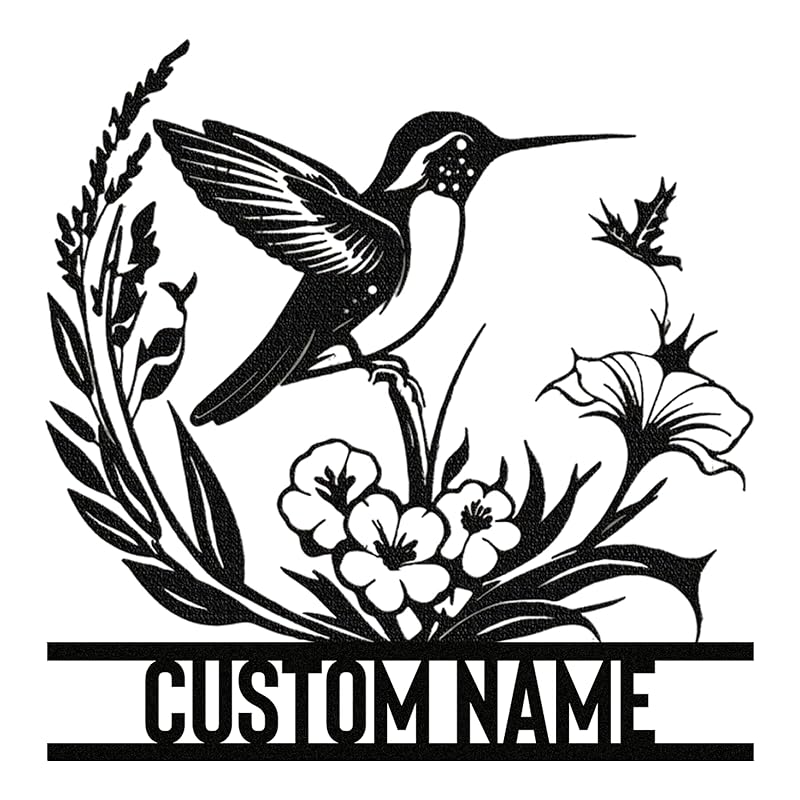 Personalized Metal Signs | Bird Metal Wall Art | Metal Name Sign Birds Welcome Plaque | Custom Garden Sign Yard Signs | Personalized Wedding Gifts | Housewarming Decor Indoor Outdoor
